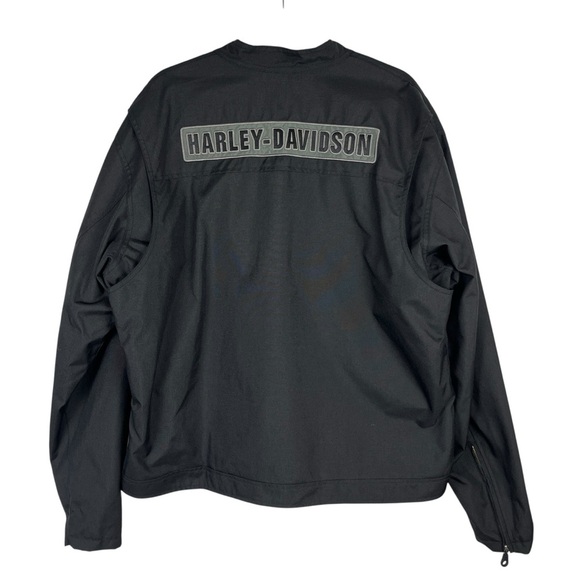 HARLEY DAVIDSON VTG Mens Back Patch Coated Nylon I Mesh Lining Jacket XL Black - Picture 1 of 16